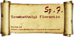 Szombathelyi Florentin névjegykártya